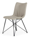Naomi Modern Grey Leatherette Dining Chair (Set of 2)