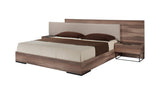 Matteo Italian Modern Queen Walnut & Fabric Bed