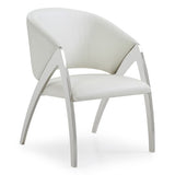 Rabia Modern White Leatherette Accent Chair