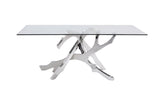 Legend Modern Glass & Stainless Steel Dining Table