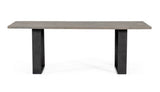 Murphy - Modern Grey Aged Oak & Black Metal Dining Table