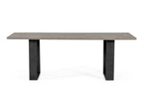 Murphy - Modern Grey Aged Oak & Black Metal Dining Table