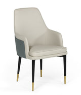 Duval Modern White & Grey Dining Chair