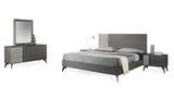 Queen Palermo Italian Modern Faux Concrete & Grey Bedroom Set