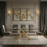 Reba Modern Grey Velvet & Gold Dining Chair (Set of 2)