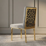 Reba Modern Grey Velvet & Gold Dining Chair (Set of 2)
