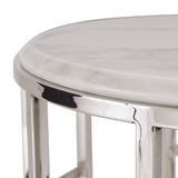 Silvan Modern Marble & Stainless Steel End Table