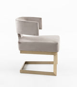 Calvo Modern Off-White Velvet & Brass Dining Chair