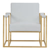 Larson Modern White Leatherette & Gold Accent Chair