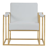 Larson Modern White Leatherette & Gold Accent Chair