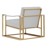 Larson Modern White Leatherette & Gold Accent Chair