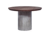 Renzo Modern Round Oak & Concrete Dining Table