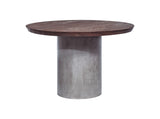 Renzo Modern Round Oak & Concrete Dining Table
