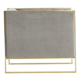 Carlos Modern Grey Velvet & Gold Accent Chair
