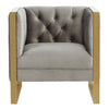 Carlos Modern Grey Velvet & Gold Accent Chair