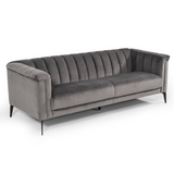 Jeremy Modern Grey Velvet Sofa