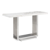 Kingsley Modern Marble & Stainless Steel Console Table