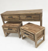 Mandy Modern Nutmeg Acacia Console & End Table Set