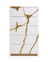  Mielcasa | White Modrest Aspen Modern White & Gold Chest | SKU VGVCJ1801-5H-WHT | MPN: 75641 | Free Delivery & Free Return