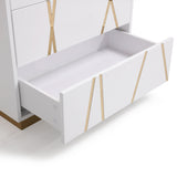 Nixa Modern White & Gold Chest
