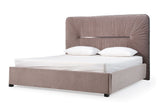 Modrest Duke Modern Grey Velvet & Black Gun Chrome Bed