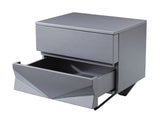 Modrest Duke Modern Grey & Black Gun Chrome Nightstand
