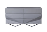  Mielcasa | Grey Modrest Duke Modern Grey & Black Gun Chrome Dresser | SKU VGVCJ1811-D-GRY | MPN: 75868 | Free Delivery & Free Return