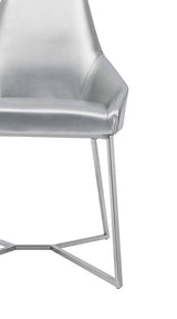 Sarah Modern Pearl Grey Leatherette Dining Chair (Set of 2)