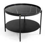 Randal Modern Round Black Metal Coffee Table