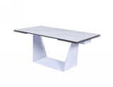 Baldwin Modern White Ceramic Extendable Dining Table