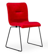 Yannis Modern Red Fabric Dining Chair (Set of 2)