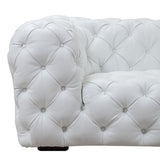 Dexter Transitional White Full Italian Leather Sofa
