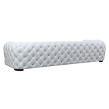 Dexter Transitional White Full Italian Leather Sofa