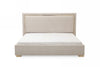 Corrico Off White Velvet Modern Bed