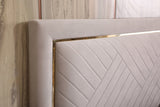 Corrico Off White Velvet Modern Bed