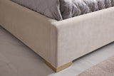 Corrico Off White Velvet Modern Bed
