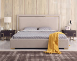 Corrico Off White Velvet Modern Bed