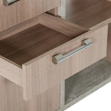 Boston Modern Glass & Faux Concrete Reversible Desk