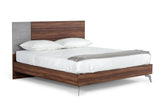 Palermo Italian Modern Faux Concrete & Walnut Bedroom Set