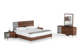  Mielcasa | Walnut Nova Domus Palermo Italian Modern Faux Concrete & Noce Bodrum Bedroom Set | SKU VGACPALERMO-WAL-SET | MPN: 76640|76641 | Free Delivery & Free Return
