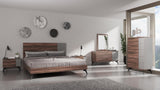 Eastern King Palermo Italian Modern Faux Concrete & Noce Bodrum 4-Piece Bedroom Set