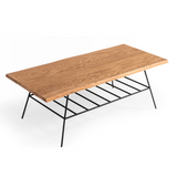 Barnum Industrial Oak and Black Iron Live Edge Coffee Table
