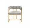 Bavaria Modern Light Grey Fabric + Gold Accent Chair