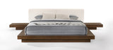 Tokyo Eastern King Contemporary Walnut and White Platform Bed