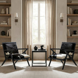 Hallam Glam Black and White Cowhide Accent Chair