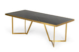Nolte Glam Black Zebrawood and Gold Dining Table