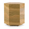 Lacuna Glam Amber and Gold Marble End Table