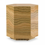 Lacuna Glam Amber and Gold Marble End Table