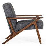 Candea Mid-Century Walnut and Grey Compact Loveseat