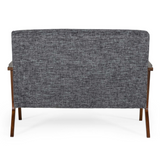 Candea Mid-Century Walnut and Grey Compact Loveseat